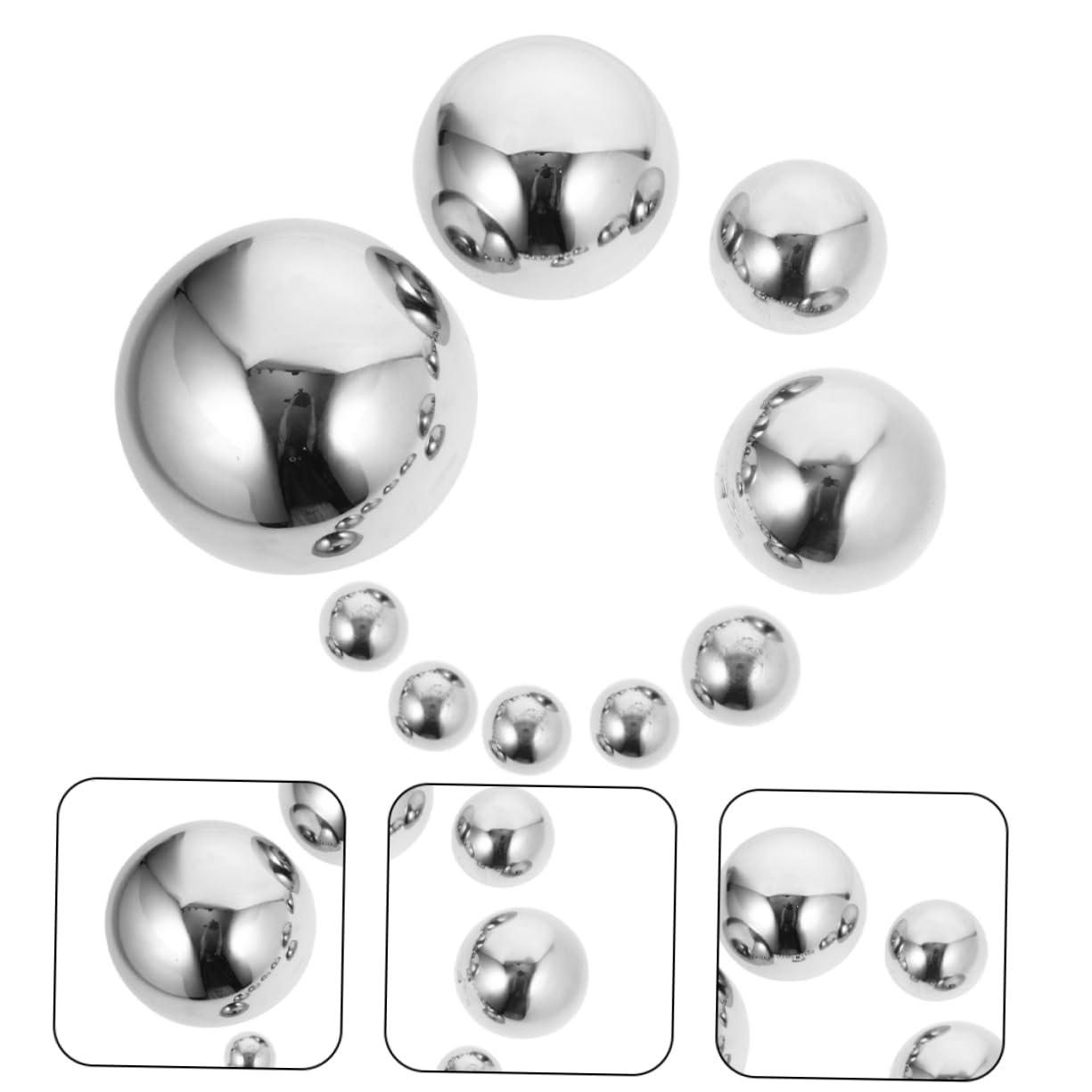 FUNOMOCYA Hollow Ball Garden Mirror Semisphere Outdoor Reflective Half Sphere Sturdy Silver Decorative Balls