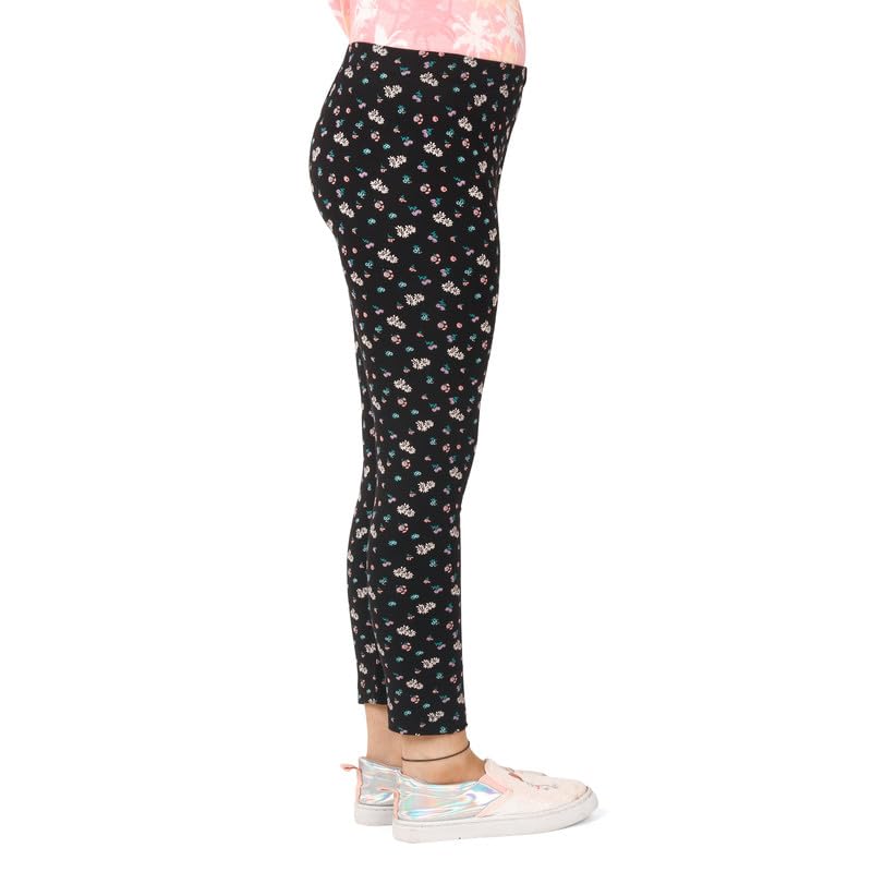 Image of ARIEL Cotton Printed Non-Transparent Regular Fit Ankle Length Leggings for Girls