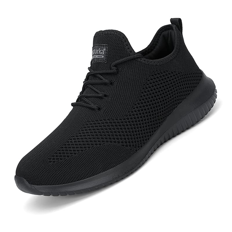MAZURKA Men's Fashion Sneakers Running Walking Trail Shoes Athletic Sport Sneakers Non Slip Ultra Lightweight Mesh High Elastic Insole Casual Fashion Sneakers for Men Black 9.5