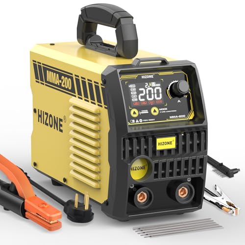 Image of 200A Stick Welder 110v /220v, HIZONE Large LED Display ARC Portable Welding Machine, MMA Welder with Hot Start, Arc force, Anti-Stick and VRD, fits 3 /16 Inch Welding Rods