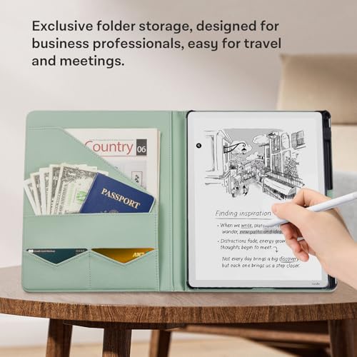 Image of CoBak Premium PU Leather Case for 11 inch Kindle Scribe 3rd Gen 2025, Kindle Scribe Colorsoft, TouchPad D10, Folio Cover with Pen Holder, Auto Sleep /Wake, Card Slots & File Folders, Not for Remarkable
