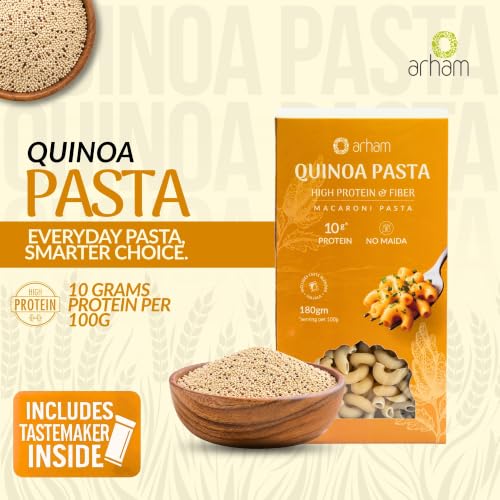 Image of Arham Organic Quinoa Millet Pasta 180g |Healthy No Maida Pasta | Non-GMO, No Preservatives, Chemical-Free | High Fiber & Protein | Easy & Quick to Cook