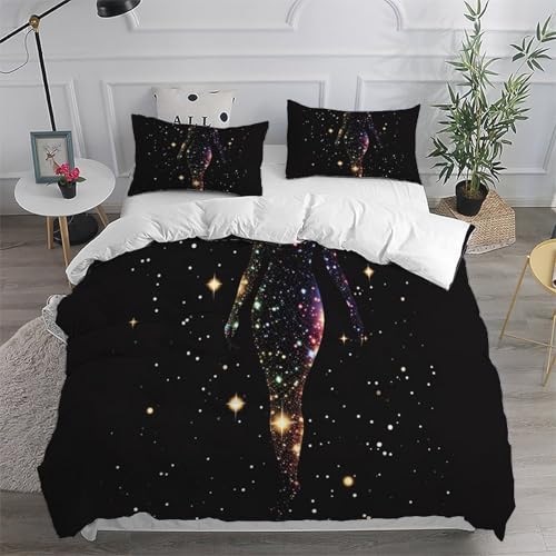 Housse de couette ciel étoilé grand lit 220x240 en microfibre douce et anti-plis - 6