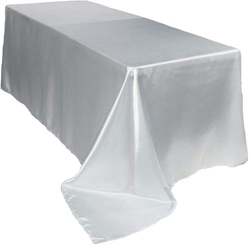 YOUR CHAIR COVERS - Mantel rectangular de satén de 90 x 156 pulgadas - Mantel rectangular de satén brillante para mesas rectangulares de 8 pies