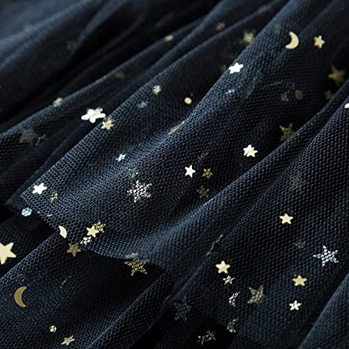 Star Sequin Black Tulle Dress Kids Girls Toddler Princess Dress Flutter Sleeve Party Pageant Dress Prom Gown4