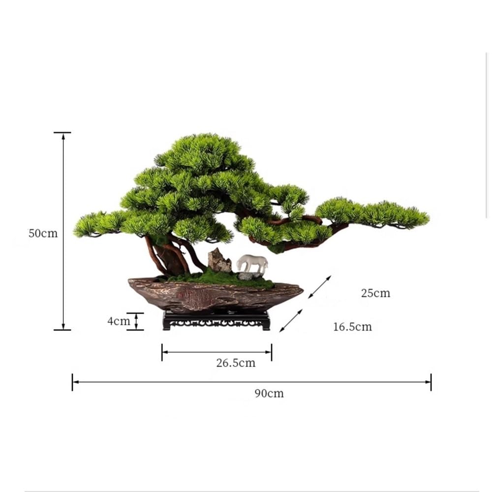 Albero Bonsai Artificiale Albero Bonsai Artificiale con Vaso in Ceramica e Base Decorazione da Tavolo Pianta Finta Bonsai Albero Bonsai Simulazione