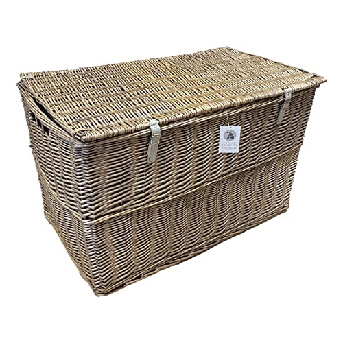 40 WICKER CHEST STORAGE Trunk Solution Willow Box Lid Toy Linen Large