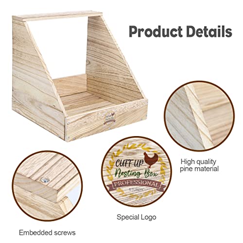 Cuffup Nesting Boxs One Pack, Chicken Nesting Box Wood With Verstaile Use, Nesting Boxes For Chicken Coop Chicken Laying Poultry Habitat Supplies Boxes Easy To Assmble #TOP2
