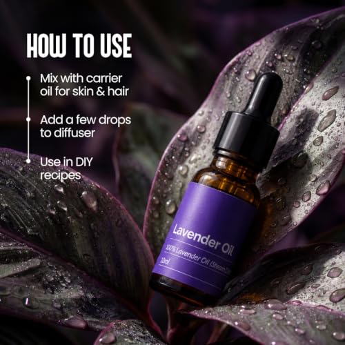 Image of My Pahadi Dukan (MPD) Lavender Essential Oil 10 ml, 100% Pure & Undiluted, Steam Distilled Natural Lavender Oil for Aromatherapy, Relaxation, Sleep, Skin, Hair & Scalp Care, No Paraben, Sulphate or Mineral Oil
