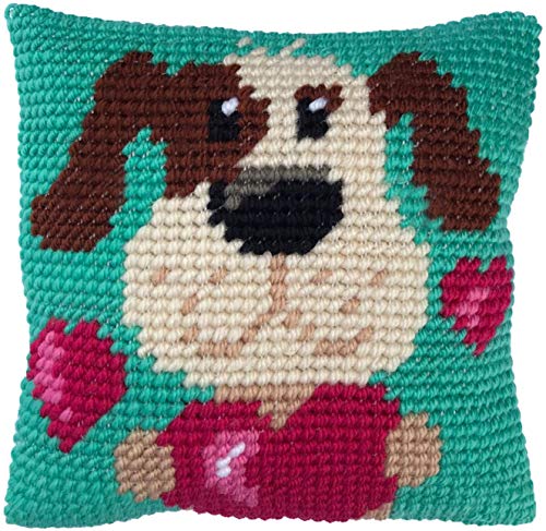 Needleart World Juego de bordado de cojín – Kit de punto de cruz de 5 unidades – Juego de bordado para principiantes – Kit de herramientas de inicio con herramientas de bordado – Kit de bordado – con
