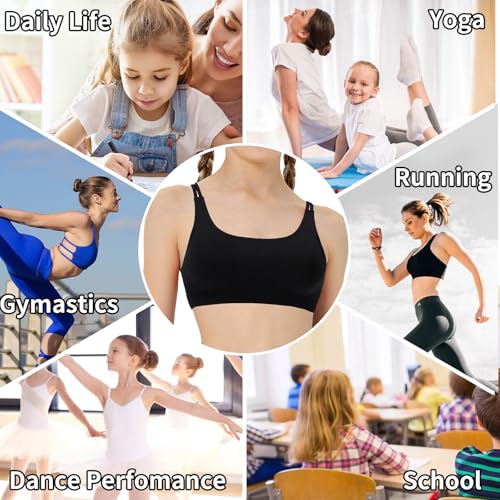 Girl Sports Bra Sleeveless Tank Top - Seamless Stretchy Back Crisscross Crop Undershirt Fitness Yoga Bras3