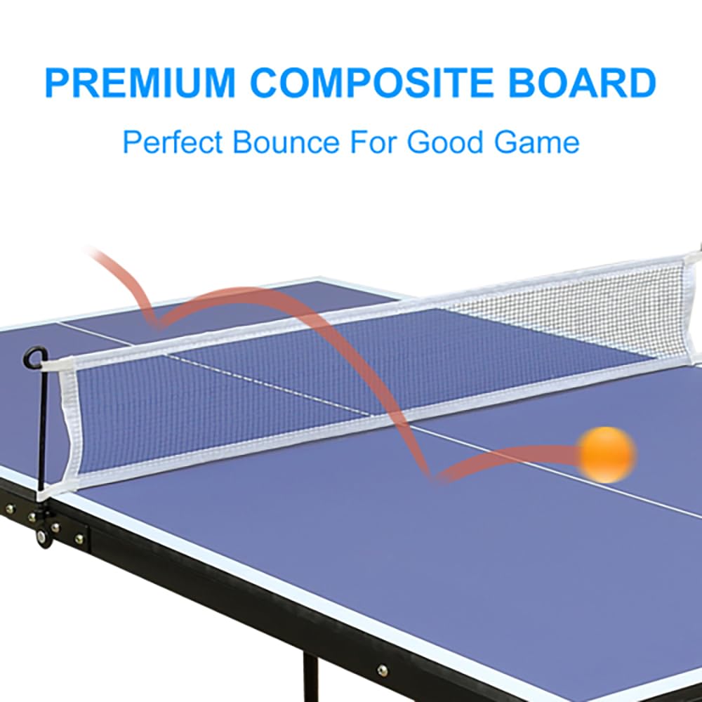 Tavolo da ping pong pieghevole portatile con rete, racchette e palline, mini tavolo da ping pong per interni ed esterni, tavolo da ping pong pieghevole, facile da riporre