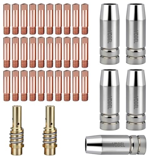 MB15 MIG Welding Consumables Kit – Contact Tips 0.030"/0.040"/0.045", Copper Nozzles & Diffusers for MB15/15AK/MIG200 Torch, welding supplies & welding accessories