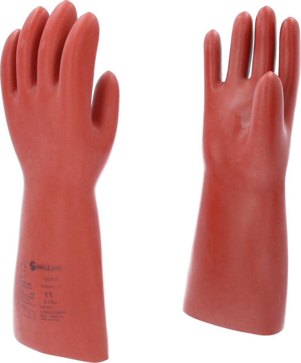 KS Tools 117.0008 Elektriker-Schutzhandschuh mit mechanischem- und Wärmeschutz | Größe 11 | Klasse 0 [1000 V] | rot