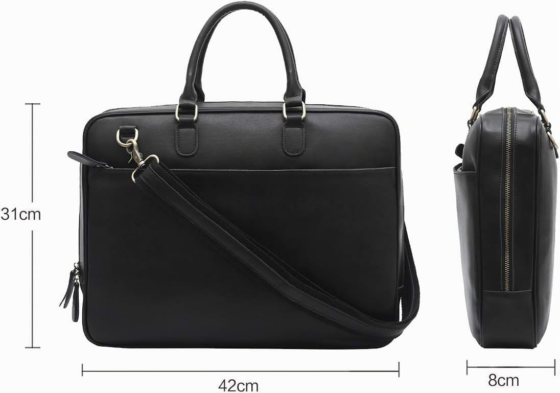 Leathario Sac Homme Porte Document Sac en Cuir Sac Messager Sac Ordinateur Homme Cuir