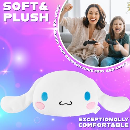 Image of Hello Kitty Sanrio Plush Cushion Pillow, Plush Throw Pillow Fluffy Cushion Kawaii Decor Cinnamoroll Kuromi, Gifts for Teens, Women (White Cinnamoroll, L15.7 x W15.4)