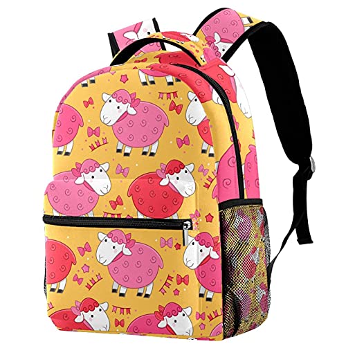 Sac à dos agneau enfant avec filet gourde, le cadeau doux pour voyage et crèche