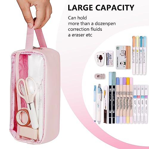 Yoolly Clear Pencil Case, Clear Exam Pencil Case, Waterproof PVC Zippered Toiletries Storage Pouch - Image 4