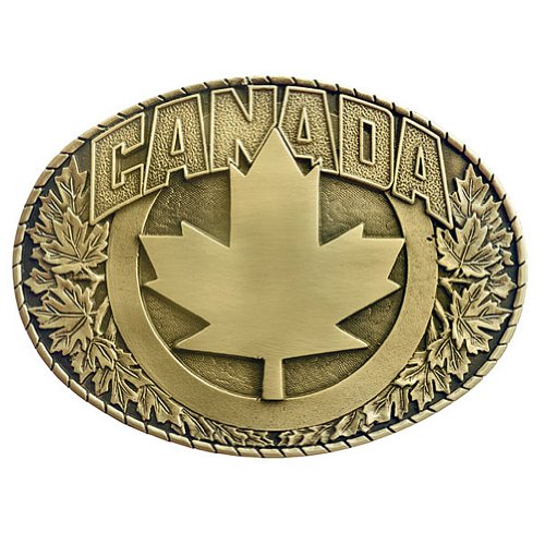 Indiana Metal Craft Canada Maple Leaf Belt Buckle OBM137 IMC-Retail