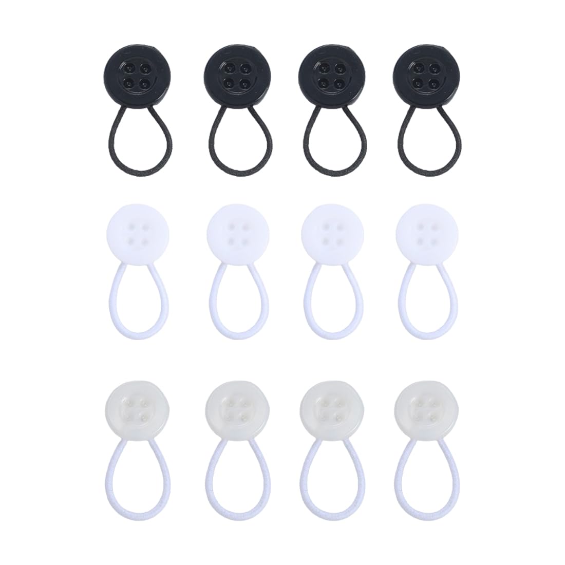 JAMAKALA12 PCS Button & Elastic Shirt Collar Neck Extender - Non-Metal, Adjustable, 3 Colors