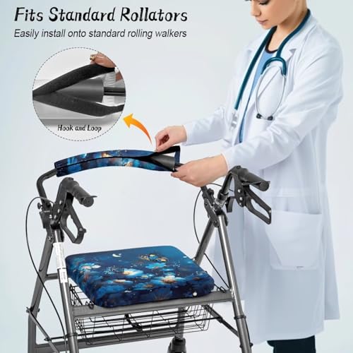 Image of Moon Butterfly Walkers Seat Covers Soft Adjustable Accessories for Rollator Walker Universal Walkers Seat Covers for Men