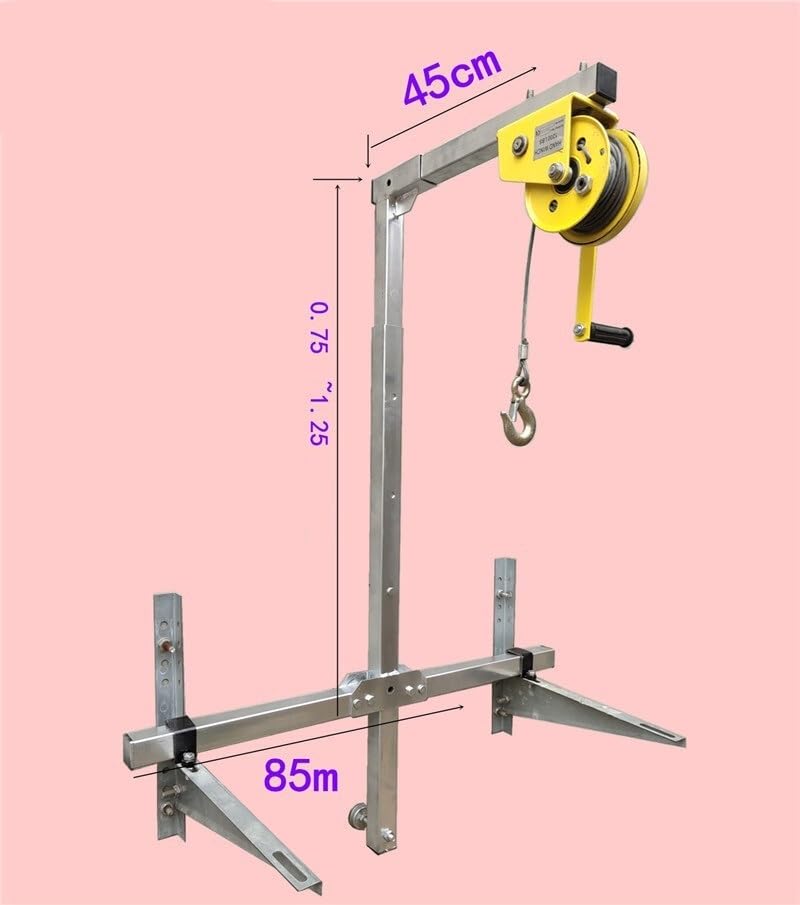 Herramientas para instalar aire acondicionado con cabrestante manual y cuerdas miniatura 3