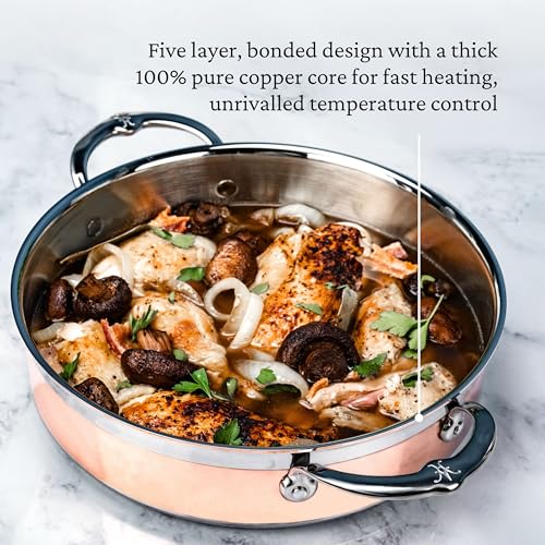 Image of Hestan - CopperBond Collection - 100% Pure Copper Sauteuse, Induction Cooktop Compatible, 3.5 Quart