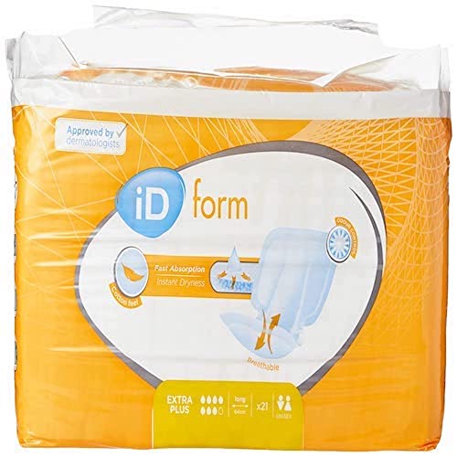 iD Sensitive Form Extra Plus Disposable Incontinence Pad Super Absorbent Discreet Design Anti Leak Protection Wetness Indicator Odour Control Women & Men Adult Nappies 20 Pads