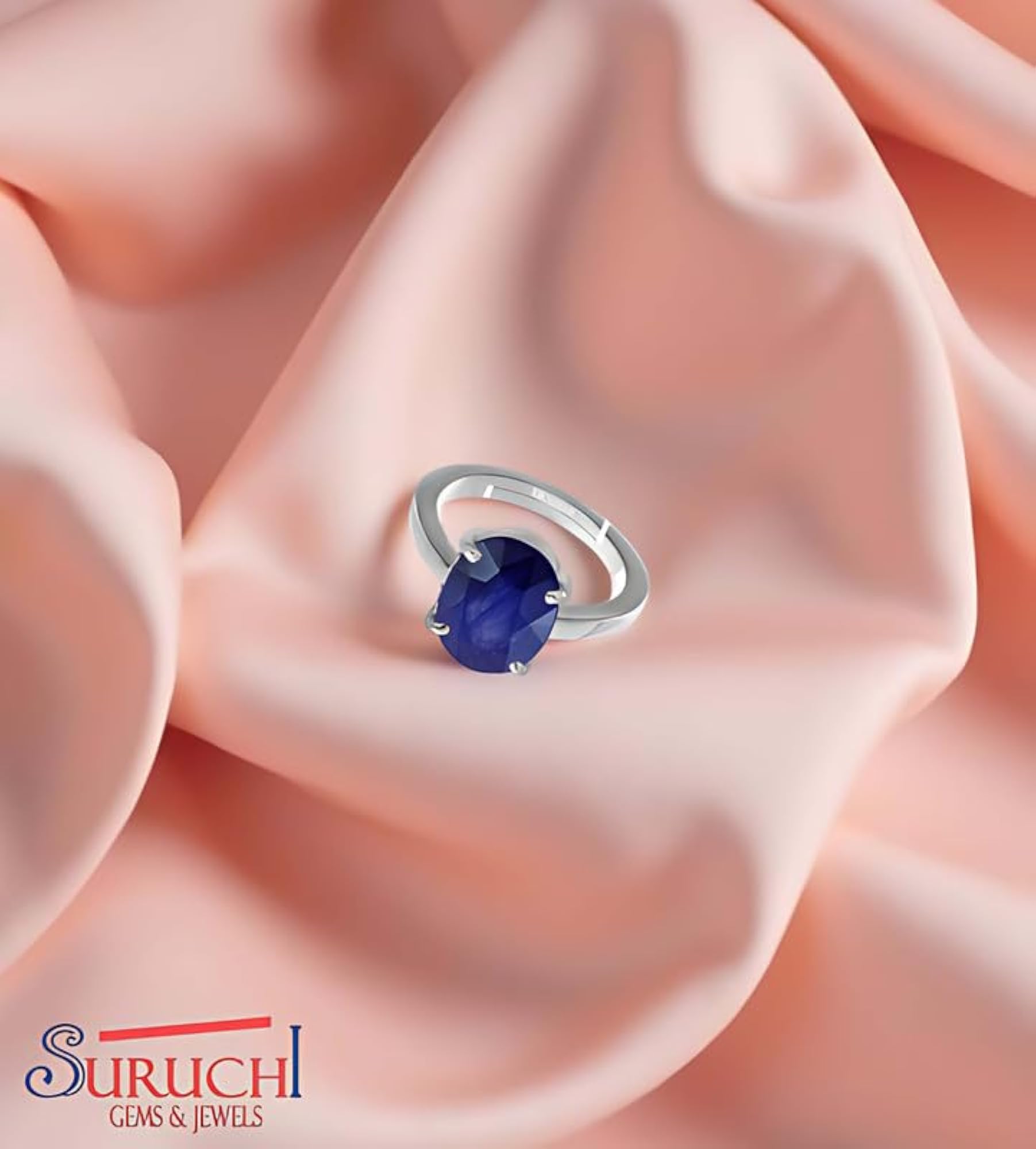 Women's Blue Sapphire 4.25 Ratti Adjustable Ring, Certified Natural Gemstone
