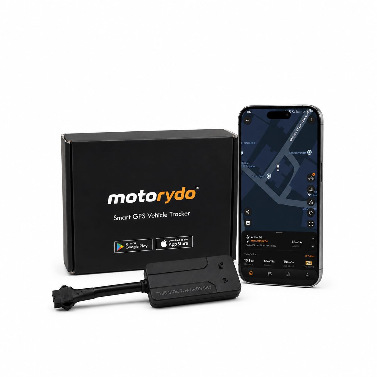 gps tracker for royal enfield bikes | with no wire cut installation | 12 months data | remote engine lock | 1 years warranty | 1 year android & ios app