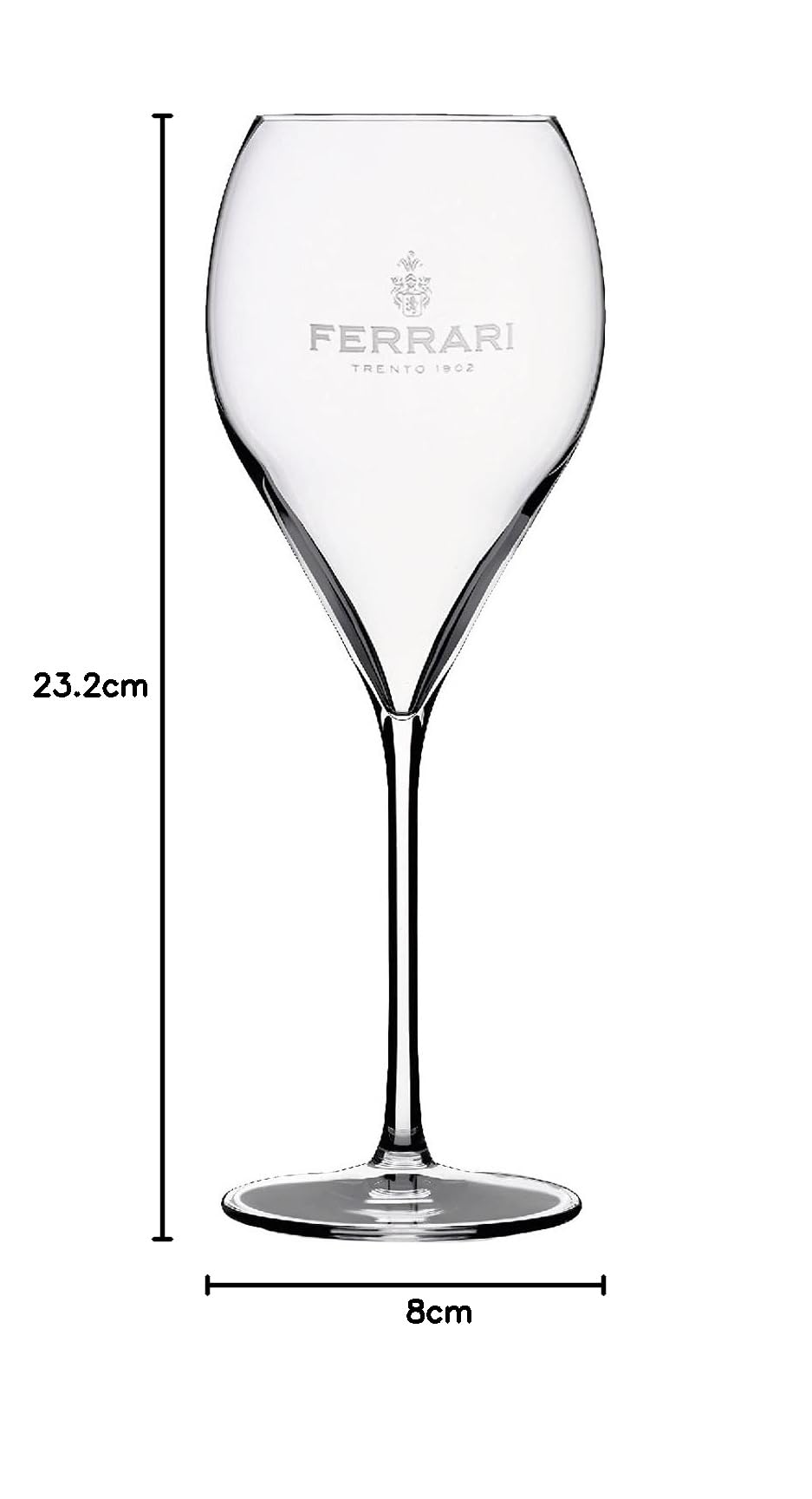 F.lli Lunelli S.p.A. Ferrari - Set di 6 bicchieri da champagne con logo da 0,1 l, colore: Trasparente