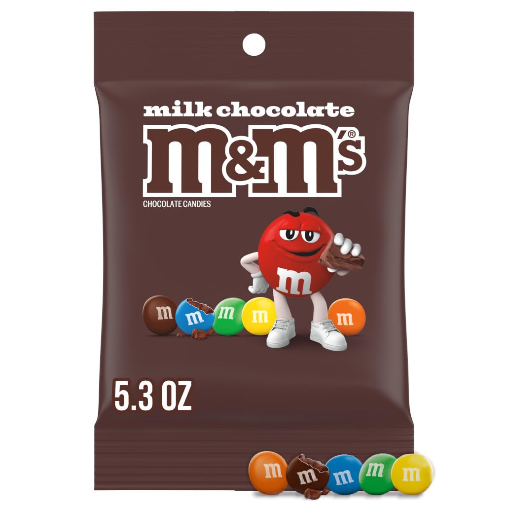 M&M'S Milk Chocolate Candy Peg Bag 5.3-Ounce (Pack of 12)