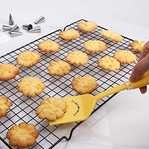 23-Piece Spritz Cookie Press Gun Kit, Cookie Press Set With 12 Cookie Disks, 8 Icing Tips, 1 Coupler and 1 Cookie Spatula/Turner, Christmas Cookie Shooter Gun For DIY Biscuit Maker and Cake Decoration - Thumbnail 6