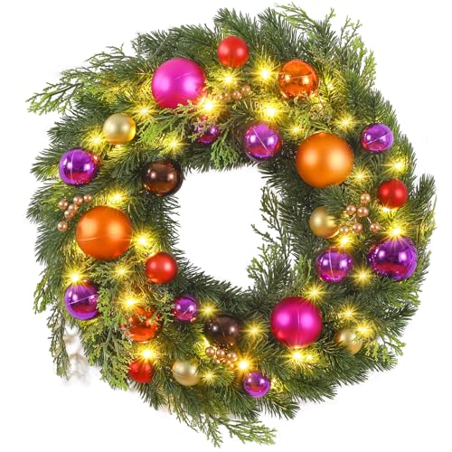 Ulinek Türkranz Weihnachten Batterie [40LED 40cm] Weihnachtskranz...