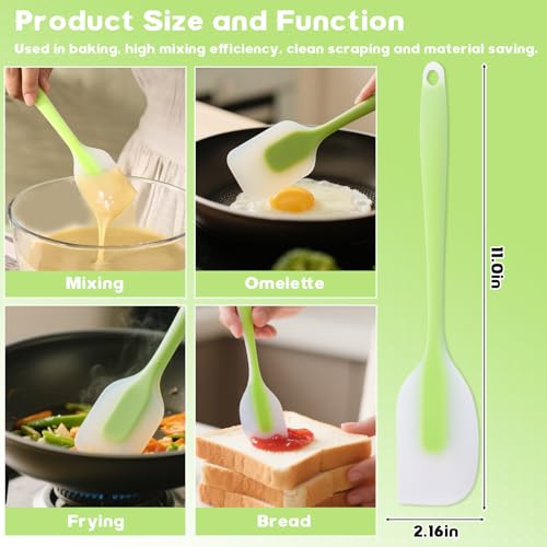 Image of 1Pcs Silicone Spatulas,Translucent Heat Resistant Flexible Non-stick Spatula,Food Grade Kitchen Essential Grip Gadgets Premium Scraper(Green,Large)