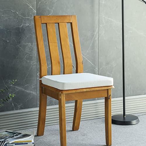 Chair Cushion For Dining Chairs With Ties 4 Pack Non Slip Memory Foam Kitchen Room Chair Pads 17X16 Inch, Beige #TOP2