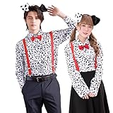 クリアストーン(Clearstone) アニマルシャツ コスプレ ハロウィン ダルメシアンシャツ ユニセックス ホワイト