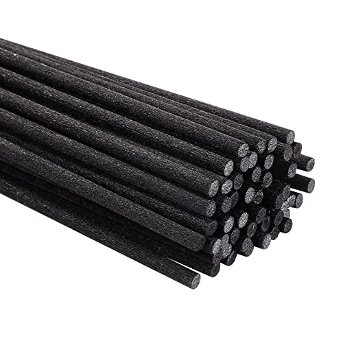 50 Pcs Batonnets Diffuseur Parfum, 3mm x 23cm Batonnet Rotin Recharge Batonnet Diffuseur de Parfum, Baton Diffuseur Huiles Essentielles pour Yoga Méditation Spa Famille Salon de Beauté (Noir) Cover