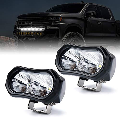 Xprite 10W CREE LED Flood Light for Off-Road Vehicles Pickup Truck UTV ATV Motorcycle - 2 PC