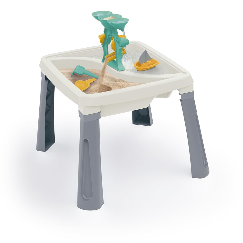 DOLU: 3-in-1 Activity Table: Sand, Water & Creativity - White, Green, Yellow - Play Accessories, Sensory Toy, Indoor/Outdoor, Toddlers & Kids Ages 2+