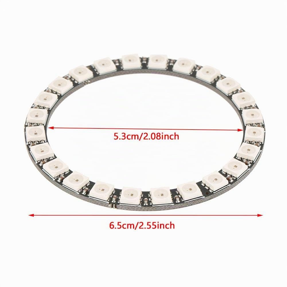 Fydun RGB LED Ring, 24 Bit WS2812 5050 Lampada Ad Anello a LED con Driver Integrati, 5V Anello Luminoso a LED, Luci Circolari Illuminazione a LED