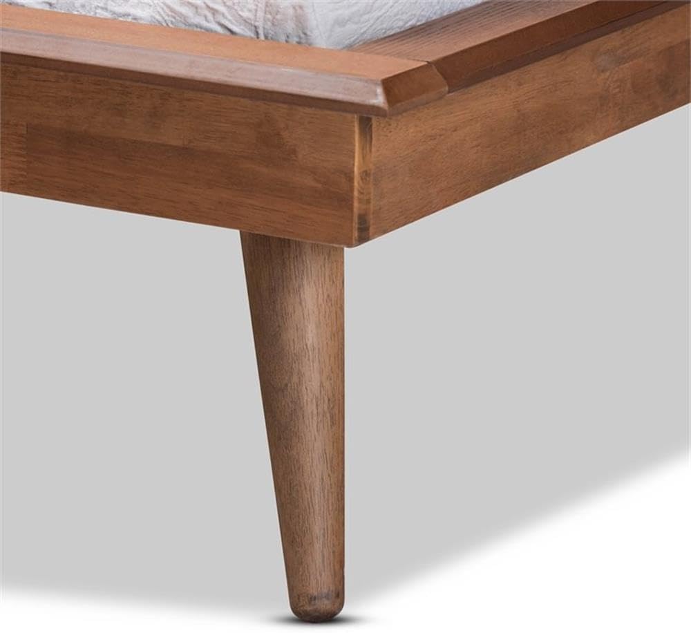 Baxton Studio Karine Walnut Brown Finished Wood Twin Size Platform Bed Frame