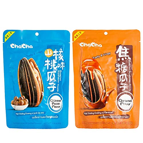 Chacha Roasted Sunflower Seeds (Pecan & Caramel Flavor) 5.64oz X 6 Bags