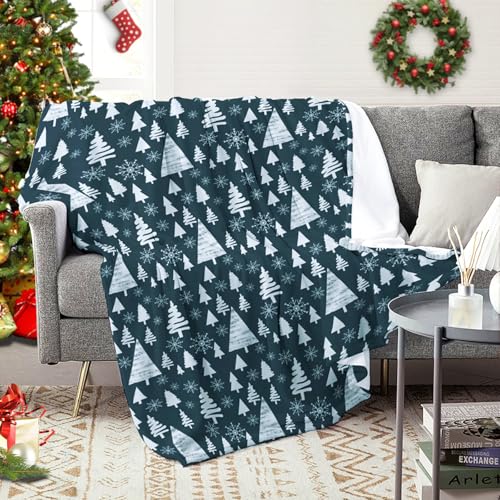 PQETBV Schneeflockendecke aus Wolle, 180 x 200 cm, weich und warm,...