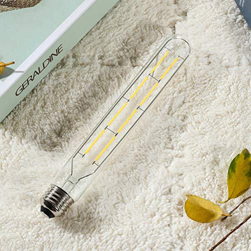 Leools 8W Dimmable Edison Led Tubular Bulb T10/T30,75 Watt Incandescent Bulb Equivalent, T10 Tube Edison Style Led Filament Bulb, 4000K Daylight Glow,8.9Inch(225Mm),4-Pack. #TOP1