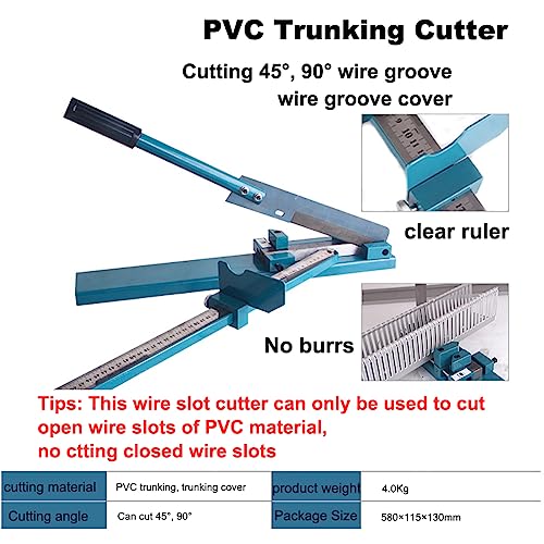 Taglierina manuale per guida DIN, 45/90 gradi regolabile in PVC con blocco di sicurezza, lama in acciaio resistente per elettricisti
