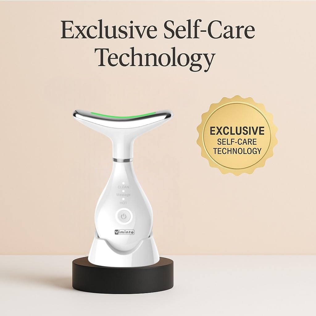 Masajeador facial 3 en 1, herramienta de masajeador facial con calor relajante, vibración y tacto inteligente, modos de luz roja, azul y verde para relajación y resplandor, compacto y 6