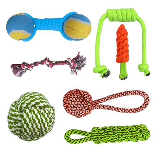 Image of Dog Rope Toys, Puppy Chew Toys for Small Medium Large Breeds, Nature Teething Toy for Dental Health (7 Toys Combo Set)