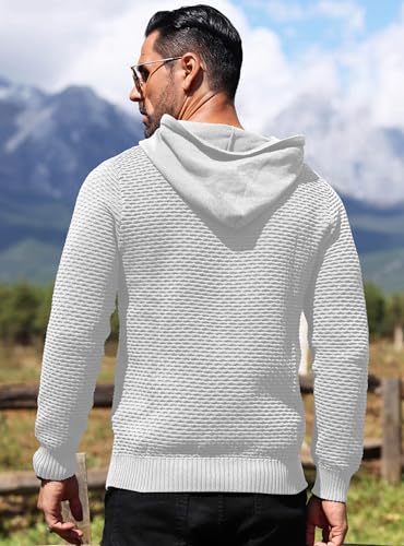 Image of HYPESTFIT Men's Hooded Sweatshirt, Regular Fit, Textured Fabric
