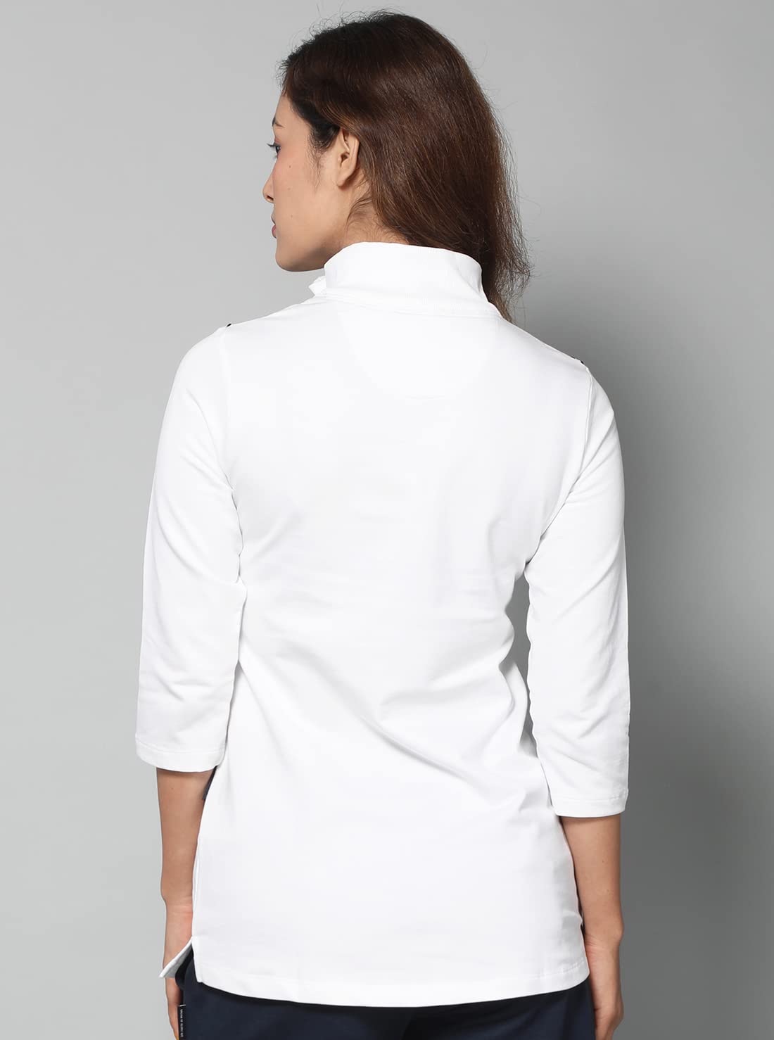Dream of Glory Inc. Women's Cotton Collared Neck Sweatshirt (wDOGI-WFS-ZIP-WHITE_S_White Frost_S) - Image 2 thumbnail